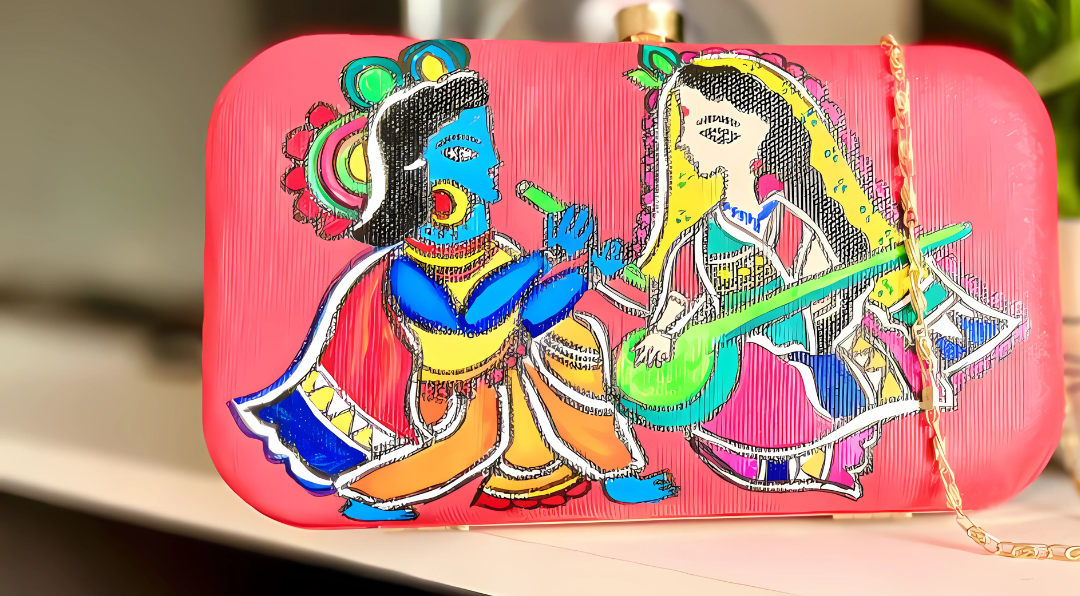 Eternal Love & Lotus Bloom Hand-Painted Clutch